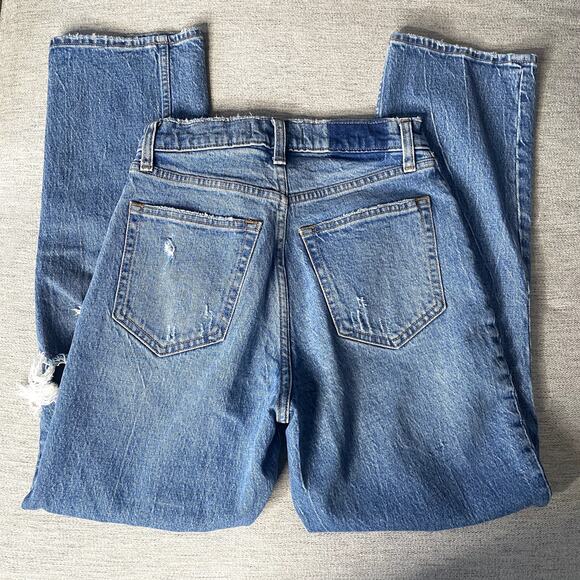 ABERCROMBIE 90's Straight Ultra High Rise Curve Love Distressed Jean 26 2 - Picture 4 of 4